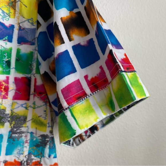 Robert Graham Embroidered Checkered Short Sleeve Button Down Shirt - Picture 3 of 9